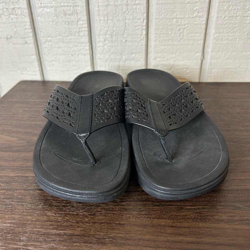 Fitflop Black Perforated Sandals - Picture 3 of 6